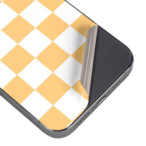Yellow and White Checkerboard iPhone 16 Pro Skin